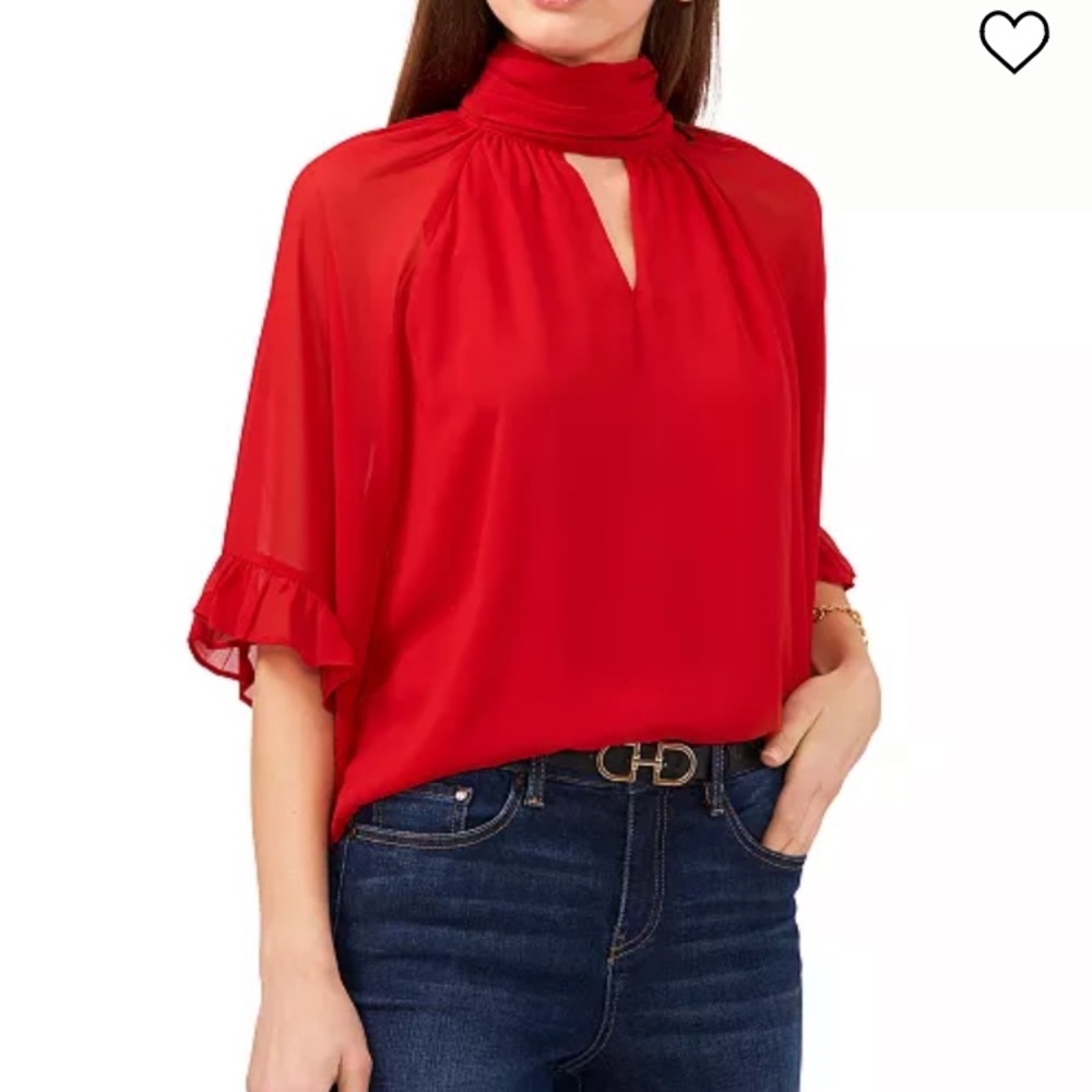 NWT, Designer Red Blouse, Size Small, Never Worn